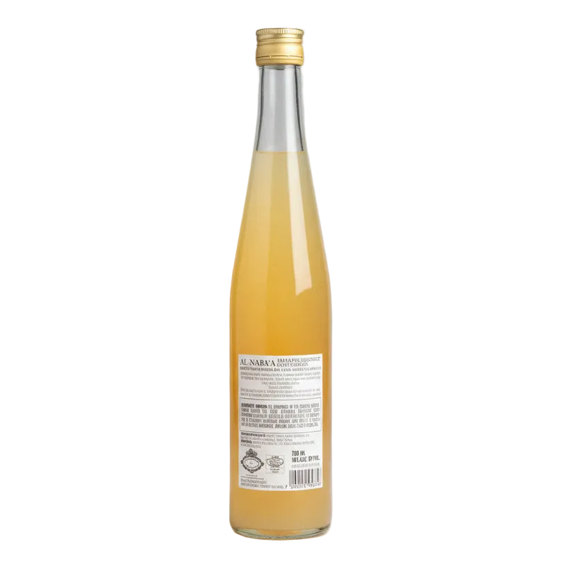 Back of Al Nabaa Arak and Pink Grapefruit 700ml cocktail bottle showing product information and barcode.