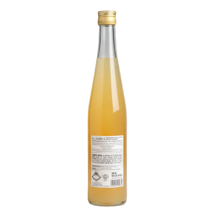 Back of Al Nabaa Arak and Pink Grapefruit 700ml cocktail bottle showing product information and barcode.